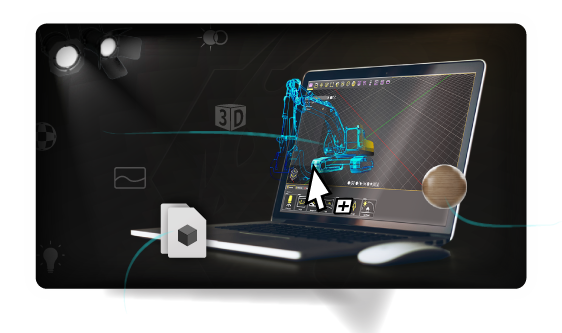 Affichez différentes variantes de matériaux et de couleurs grâce à des boutons interactifs en VR